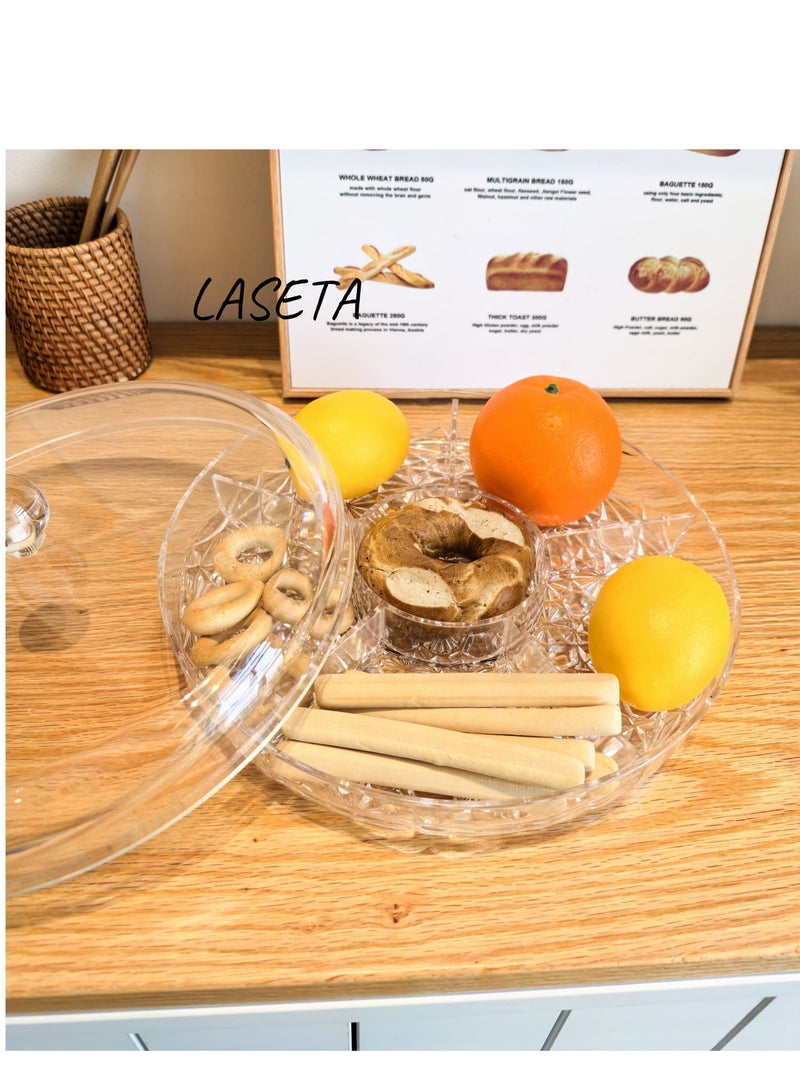 Laseta Around Acrylic Serving Tray with Lid ，S SIZE  - Image 2