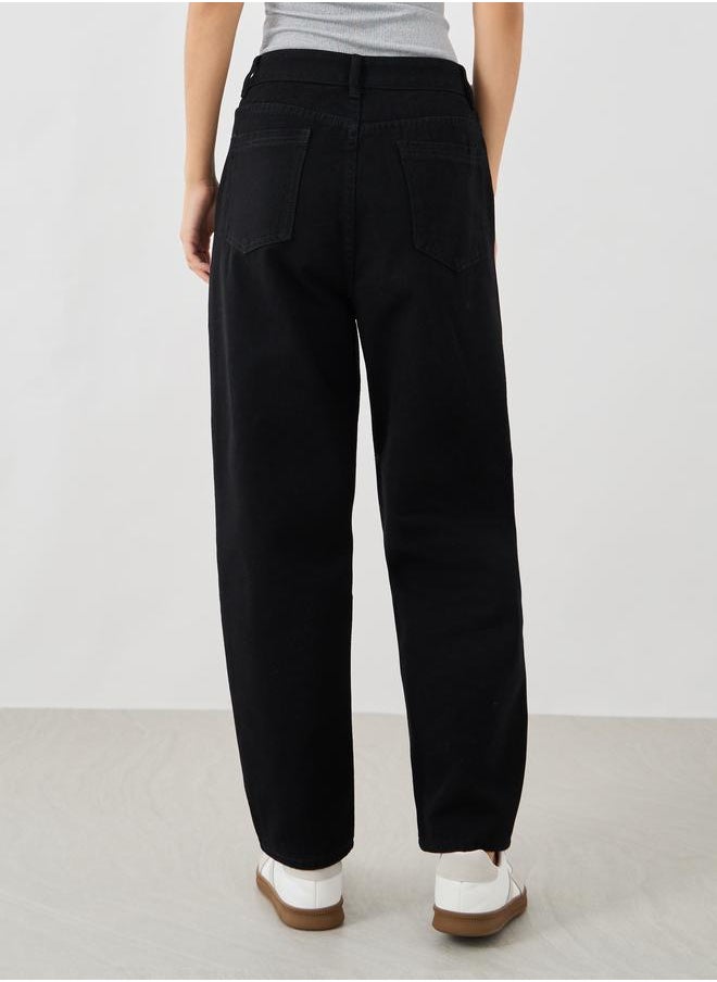 Take Two Take Two Solid Mid Rise Tapered Jeans  - Image 4