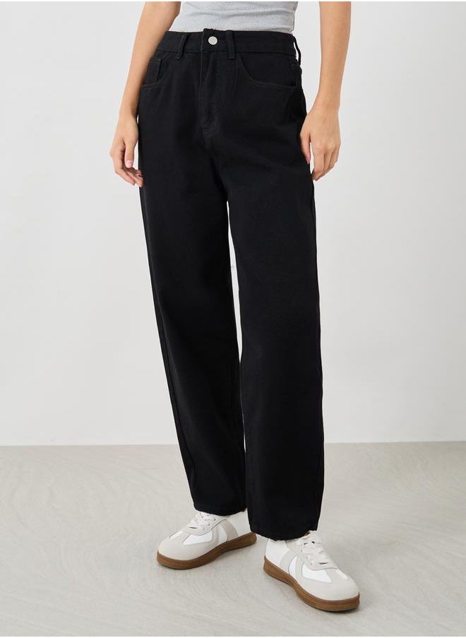 Take Two Take Two Solid Mid Rise Tapered Jeans  - Image 2