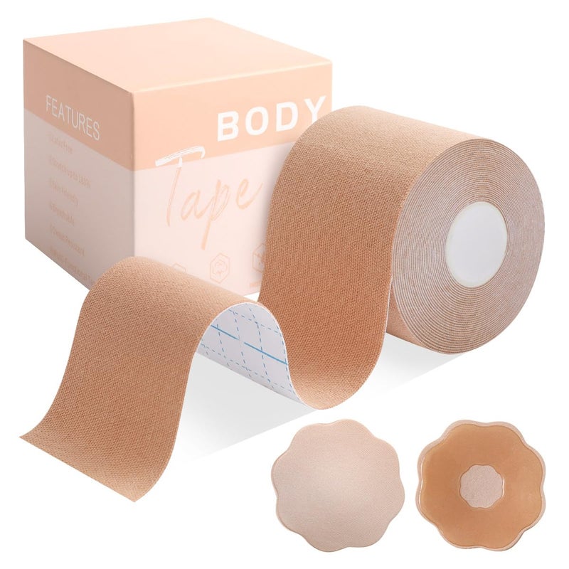 Okela Boob Tape Breast Lift Tape for Large BreastBody Tape for Breast Lift w 2 Pcs Breast Petal Adhesive Bra