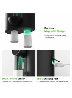 Hihonor Induction Mouthwash,540ml Large Capacity,USB Charging Design,3-Speed Flexible Adjustment,Long Life,Suitable for Wall/Desktop(Black)  - Image 3