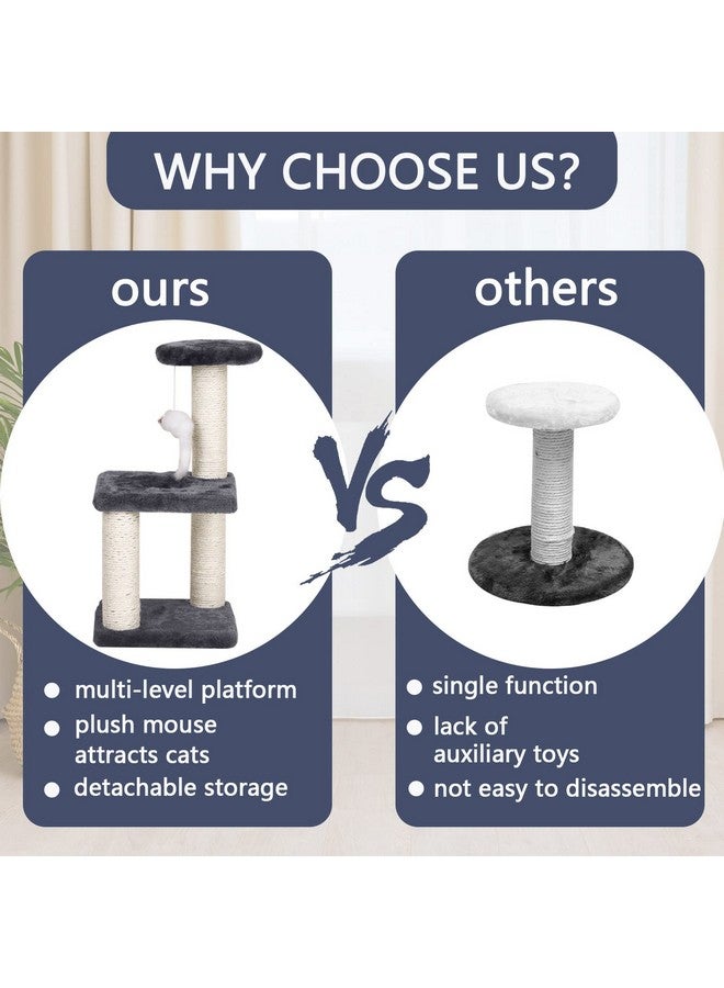 Small Cat Tree With Sisal Scratching Pole, Interactive Toys for Indoor Cats, Scratching Post, Easy Installation Tower for Small Cats