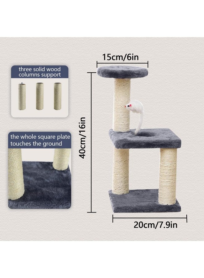 Small Cat Tree With Sisal Scratching Pole, Interactive Toys for Indoor Cats, Scratching Post, Easy Installation Tower for Small Cats