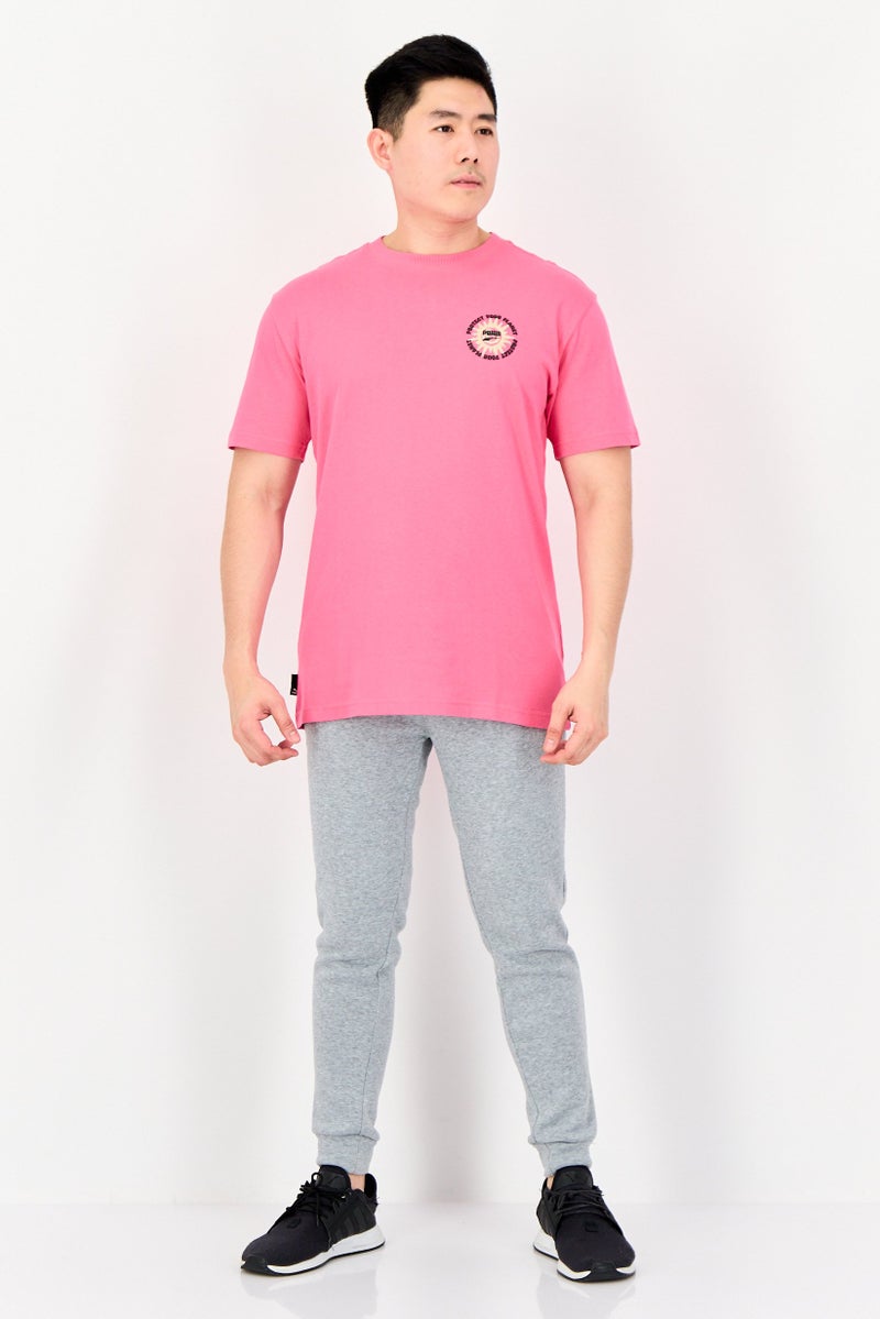 PUMA تي شيرتات رجالية بأكمام قصيرة ومريحة، خارجية، وردي - Image 2