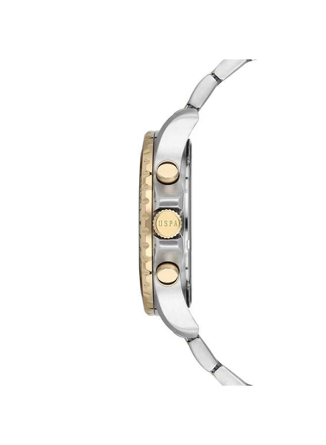 يو اس بولو اسن Crossing 42mm Multifunction Men's Watch with Black Dial & Stainless Steel Bracelet