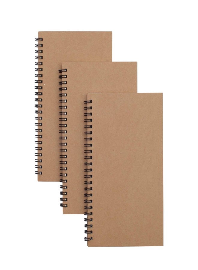 TWONE 3 Packs Soft Cover Notebook with Lined Paper Brown Spiral Notebooks with 100 Ruled Pages 50 Sheets Memo Notepads for Home School Travel, 8.25 x 5.55 inch - Image 1