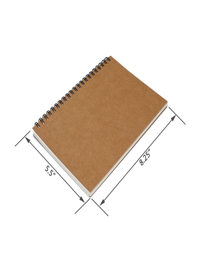 TWONE 3 Packs Soft Cover Notebook with Lined Paper Brown Spiral Notebooks with 100 Ruled Pages 50 Sheets Memo Notepads for Home School Travel, 8.25 x 5.55 inch - Image 3