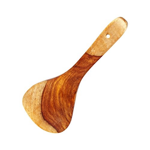 PEBBLECRAFTS Handmade Wooden Cooking Spoons and Serving Spoon Set, Non Stick Kitchen Utensil Spatula (Set of 8, Yellow, Natural ). - Image 2