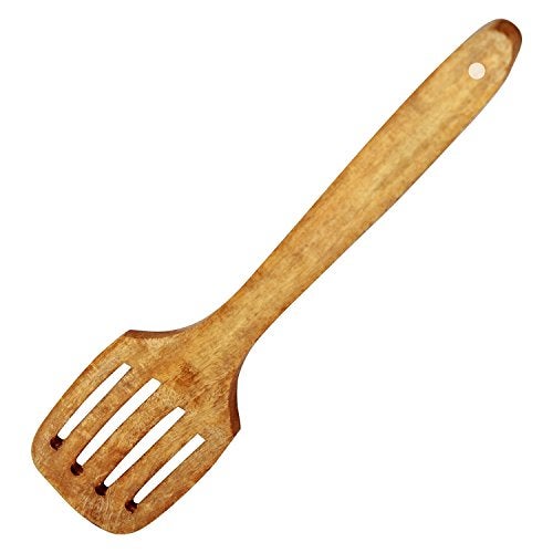 PEBBLECRAFTS Handmade Wooden Cooking Spoons and Serving Spoon Set, Non Stick Kitchen Utensil Spatula (Set of 8, Yellow, Natural ). - Image 3