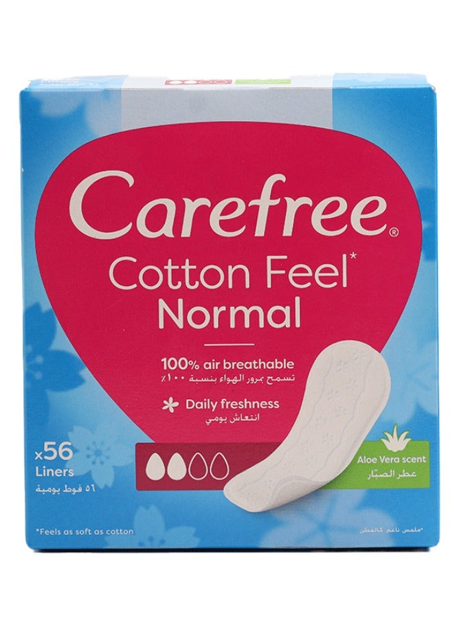 Carefree Cotton Feel Normal With Aloe Vera Scent 56 Liners