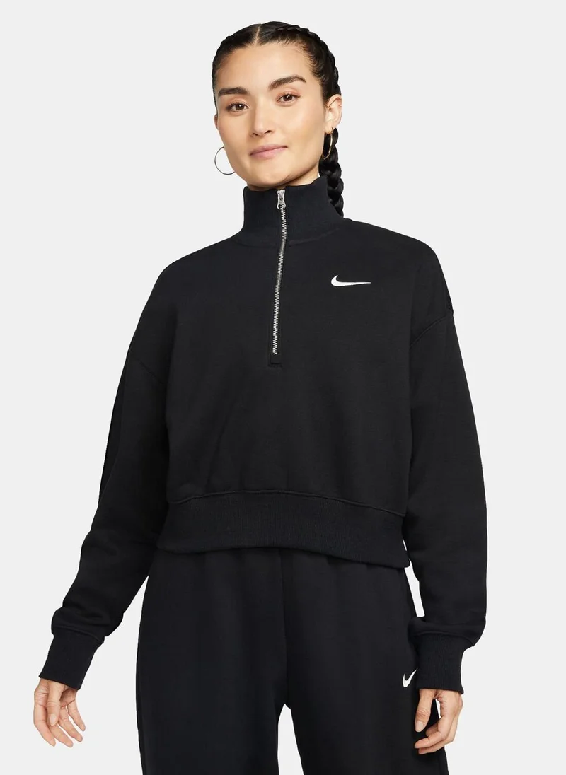 Nike Women's Sportswear Phoenix Fleece 1/2-Zip Cropped Sweatshirt