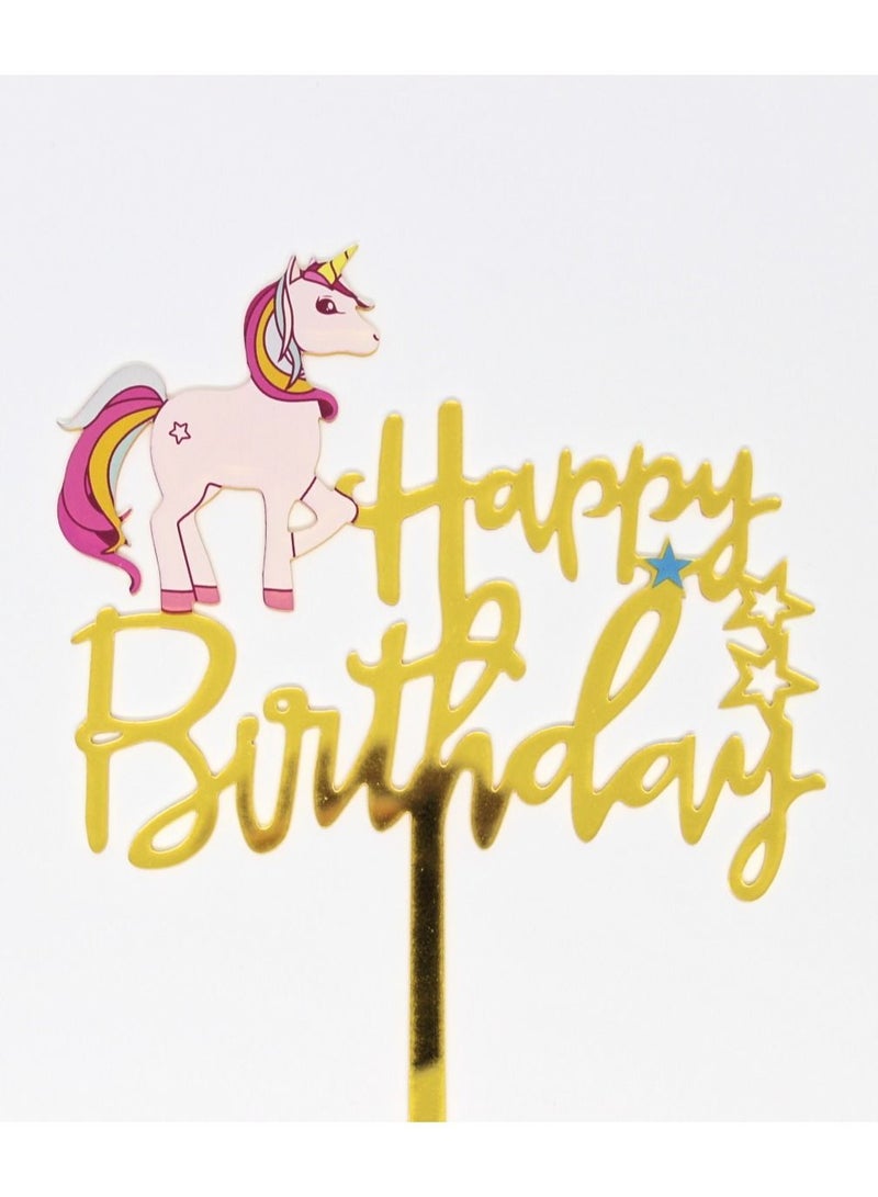 Highland Acrylic Unicorn Cake Topper for Birthday Decoration  - Image 2