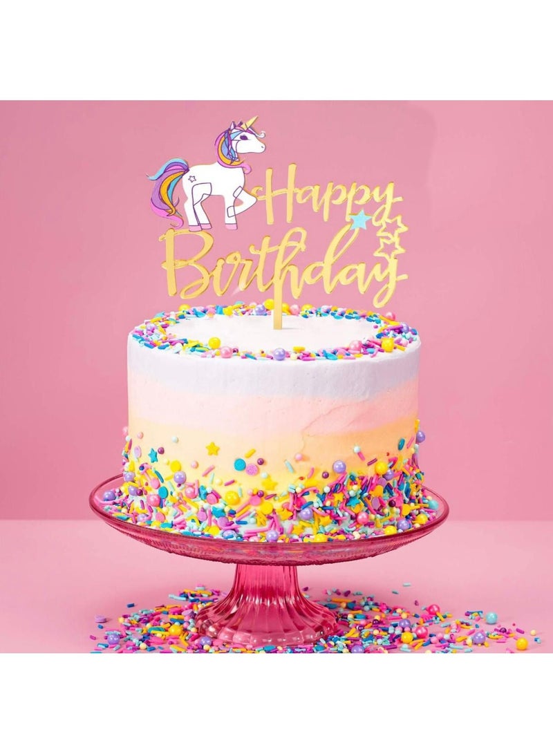 Highland Acrylic Unicorn Cake Topper for Birthday Decoration  - Image 3