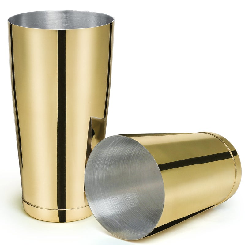 LINALL Stainless Steel Boston Shaker - 2-Piece 18Oz & 28Oz Professional Bartender Cocktail Shaker Bartender Shaker Kit - Ctsk0013 (Gold) - Image 1