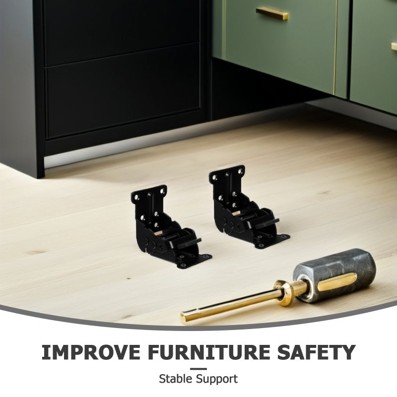 4pcs Folding Table Hinges: Heavy Duty Locking Hinges - Adjustable Angle Folding Bracket - Space Saving Furniture Hardware for Tables Shelves Workbenches - Image 2