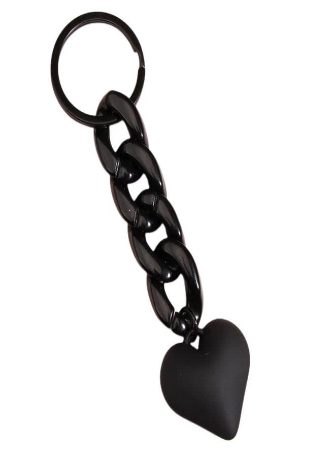Lemua Black Heart Keychain for Women Cute Bag Charms for Handbags Purse Charm Acrylic Plastic Link Keychain Accessories for Car Keys Backpack - Image 1