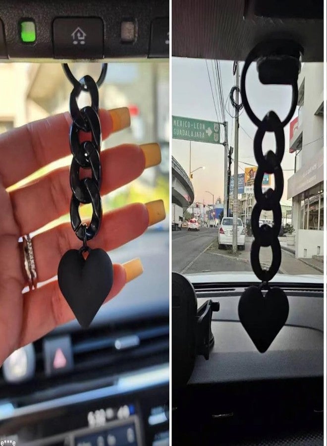 Lemua Black Heart Keychain for Women Cute Bag Charms for Handbags Purse Charm Acrylic Plastic Link Keychain Accessories for Car Keys Backpack - Image 5