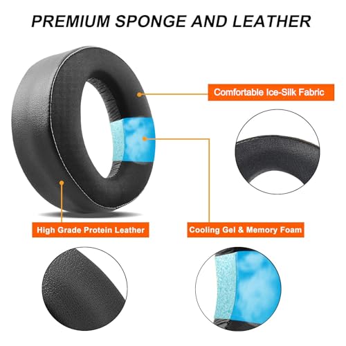 G GVOEARS Ear Pads Cushions Replacement for Sony PlayStation 5 PS5 Pulse 3D Wireless Headset, GVOEARS Upgrade Ear Cups Accessories for Sony PS5 (Cooling-Gel Black) - Image 4