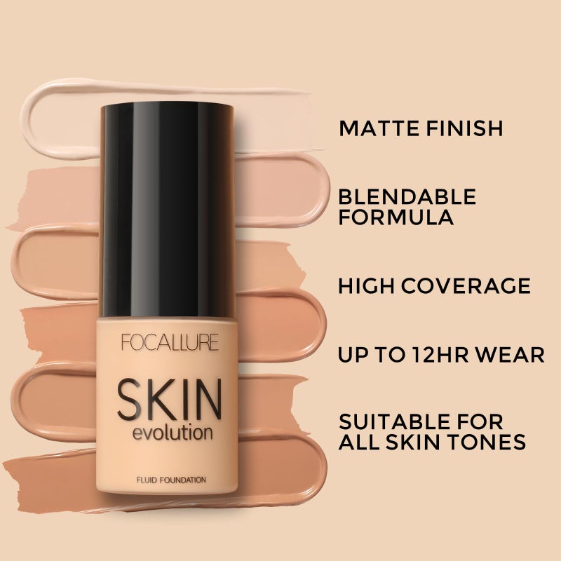 FOCALLURE 2 Pcs Liquid Foundation, Skin Evolution Foundation + Concealer, Full Coverage Foundation Makeup, Durable, Waterproof, Oil-Control, Hides Wrinkles & Lines, Natural Tan - Image 4