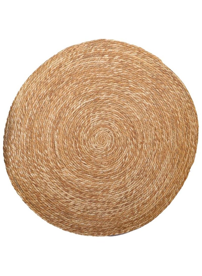 LINGWEI Jute Carpet Natural Jute Rug Carpet Handwoven Carpet Handmade Reversible Carpet Area Rug Jute Rug Door Mat Farmhouse Rugs Round Shape Natural Kitchen Mat - Image 2