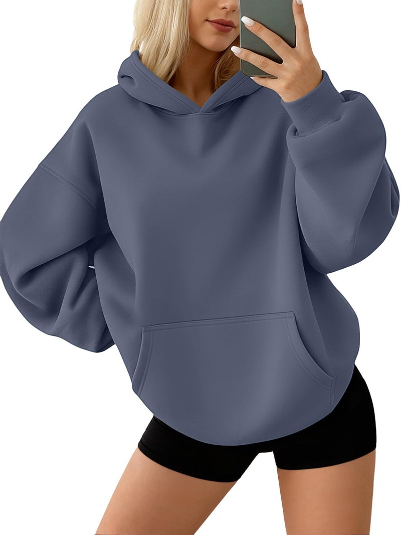 AUTOMET Hoodies for Women Oversized Sweatshirts Fall Fashion Outfits 2025 Pullover Fleece Casual Sweaters Winter Y2k Clothes DustyBlue S - Image 1