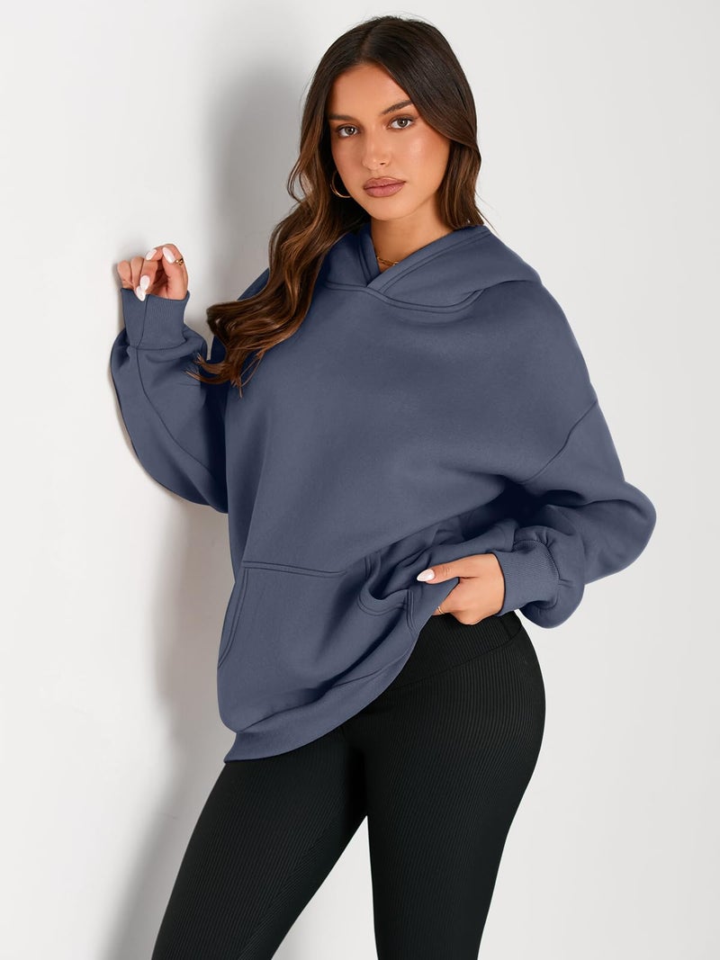AUTOMET Hoodies for Women Oversized Sweatshirts Fall Fashion Outfits 2025 Pullover Fleece Casual Sweaters Winter Y2k Clothes DustyBlue S - Image 2