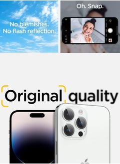 Spigen واقي عدسة الكاميرا Glastr Ez Fit Optik Pro لهاتف iPhone 14 Pro وiPhone 14 Pro Max (عبوتان) - فضي  - Image 2