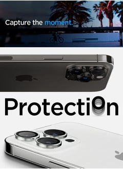Spigen واقي عدسة الكاميرا Glastr Ez Fit Optik Pro لهاتف iPhone 14 Pro وiPhone 14 Pro Max (عبوتان) - فضي  - Image 3