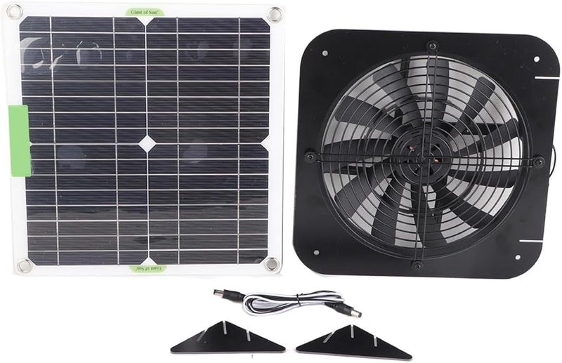 18V 100W Solar Attic Vent Fan With Monocrystalline Panel For House RV Chicken Coop - Image 2