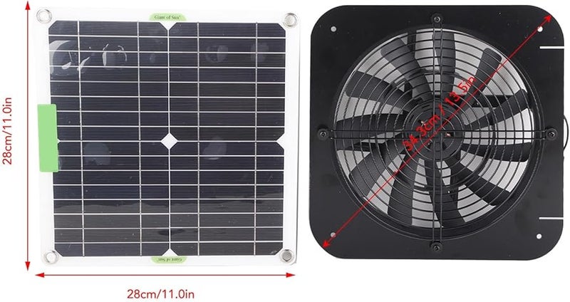 18V 100W Solar Attic Vent Fan With Monocrystalline Panel For House RV Chicken Coop - Image 5