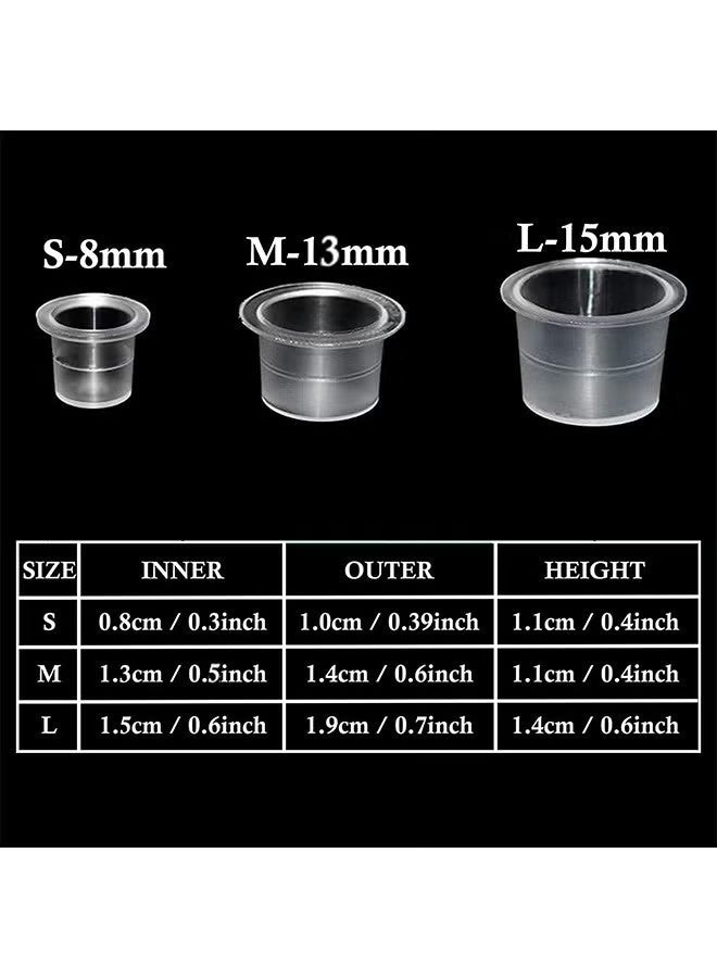 Tattoo Ink Cap, 300pcs Tattoo Ink Cups Pigment Caps Disposable Ink Caps for Tattooing Plastic Tattoo Cups Caps Mixed for Tattoo Supplies - Image 4