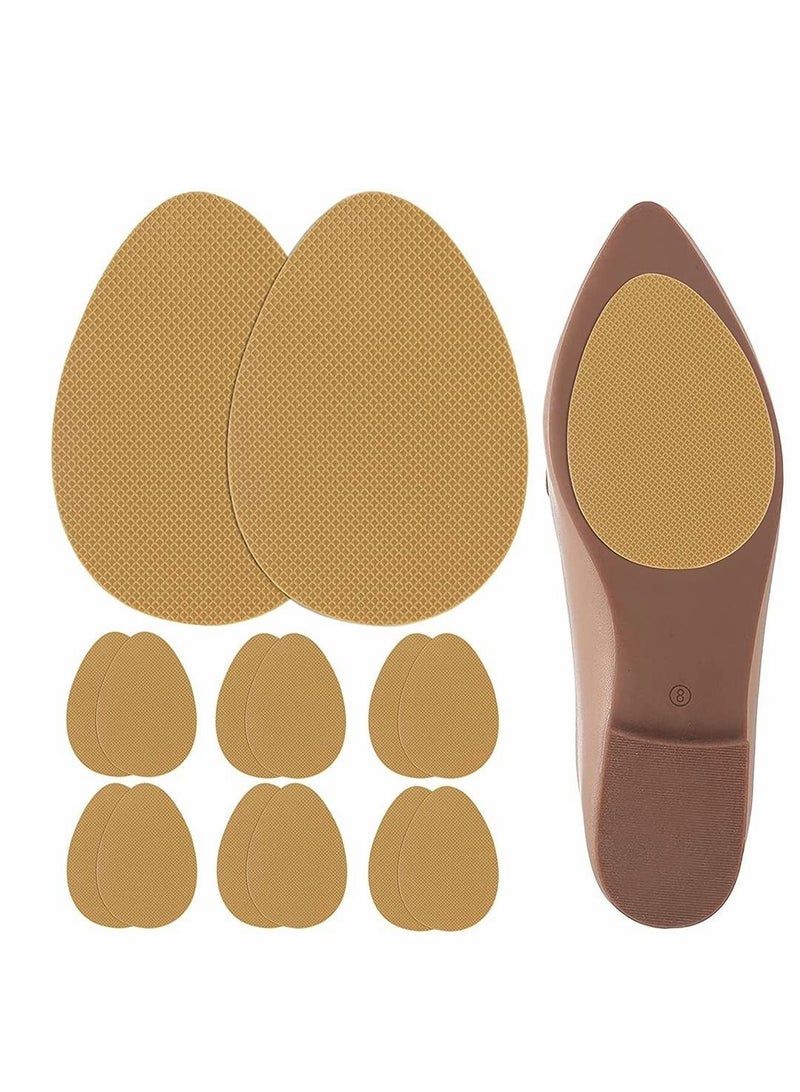 Captaintech Non-Skid Shoe Pads, Non-Slip Shoe Stickers Self Adhesive Shoe Sole Protectors for Man and Women, Silicone Anti-Slip Sticker Used for High Heels Non-Slip Noise Reduction (Apricot, 6 Pairs) - Image 1