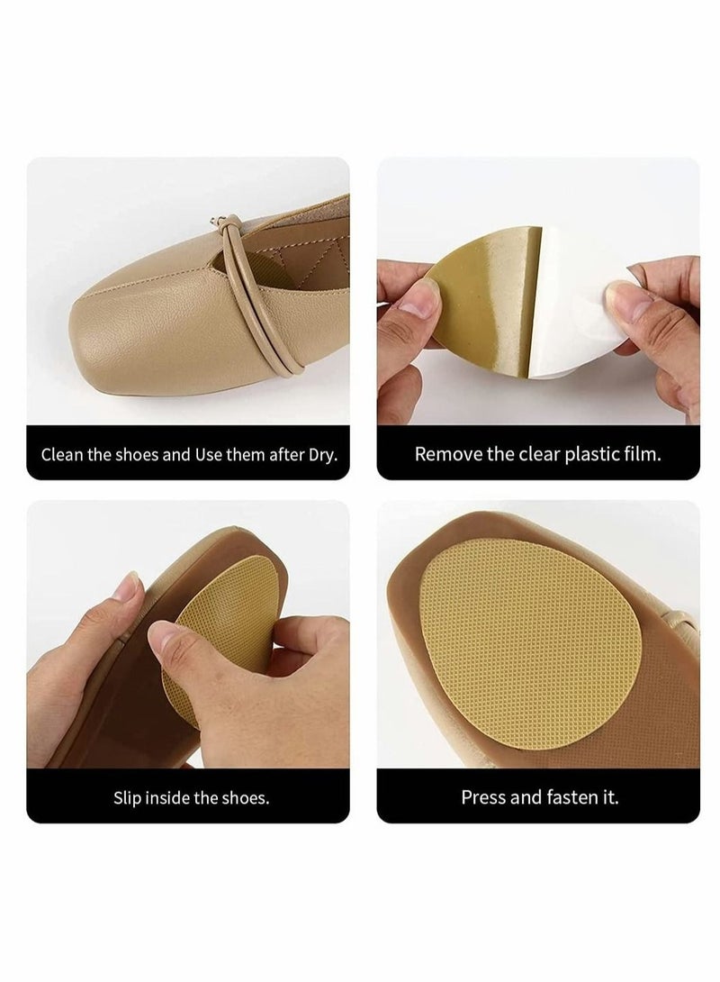 Captaintech Non-Skid Shoe Pads, Non-Slip Shoe Stickers Self Adhesive Shoe Sole Protectors for Man and Women, Silicone Anti-Slip Sticker Used for High Heels Non-Slip Noise Reduction (Apricot, 6 Pairs) - Image 2