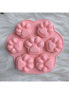 Generic 7-Link Cat Claw 230 Candy Chocolate Silicone Baking Cake Decorating Mold Ice Tray Pudding Mold Biscuit Egg Cake Mold-Color:Rice Powder  - Image 1