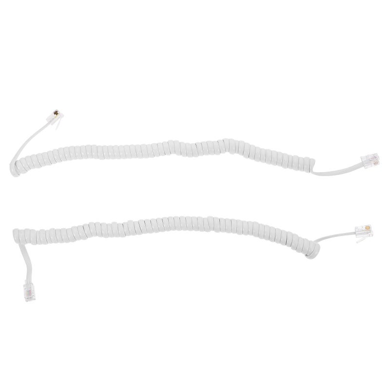 Sturdy Coiled Telephone Cord Compatible with Home Office Desk Phones 2pc - Image 2