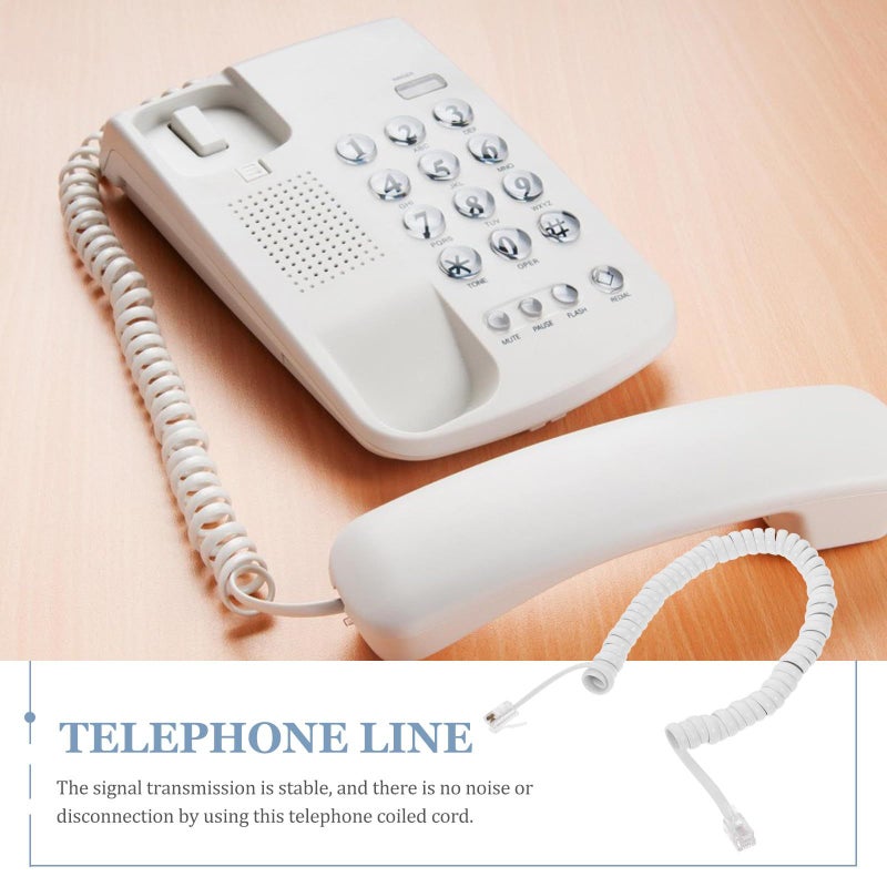 Sturdy Coiled Telephone Cord Compatible with Home Office Desk Phones 2pc - Image 4