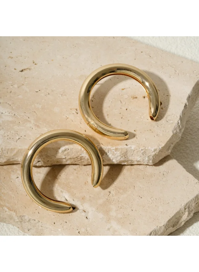 Golden Semi Hoop Earrings – Super Lightweight, Everyday Elegance