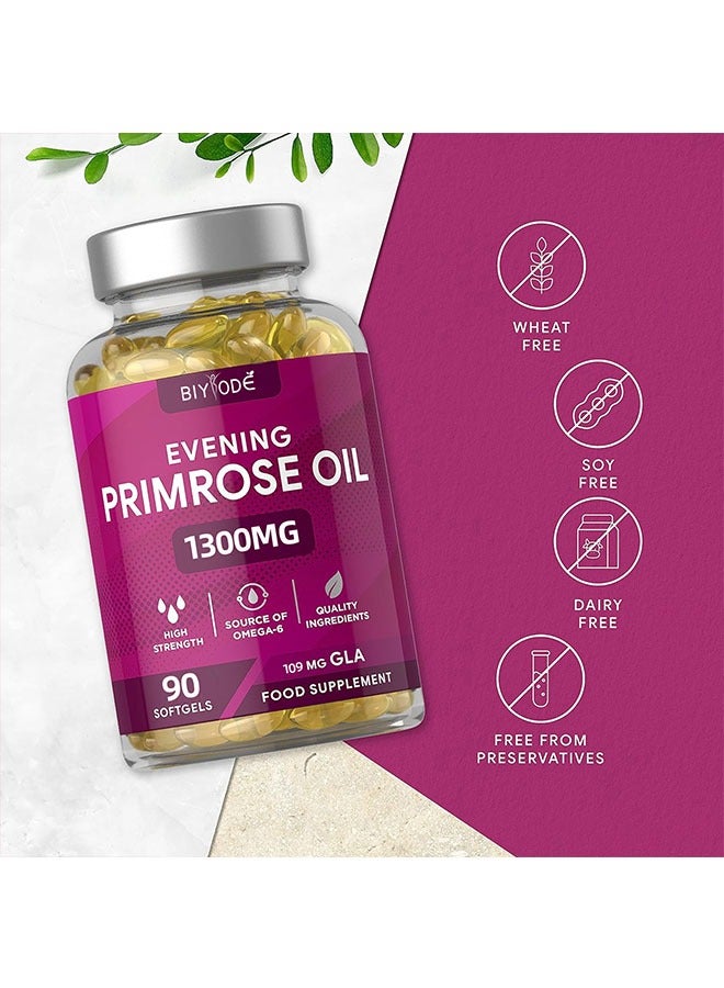BIYODE Evening Primrose Oil Softgels 90 Capsules, Adjust Body for Women, Balanced Immune Response, Reducing Skin Inflammation and Retain Moisture, Food Supplement - Image 4