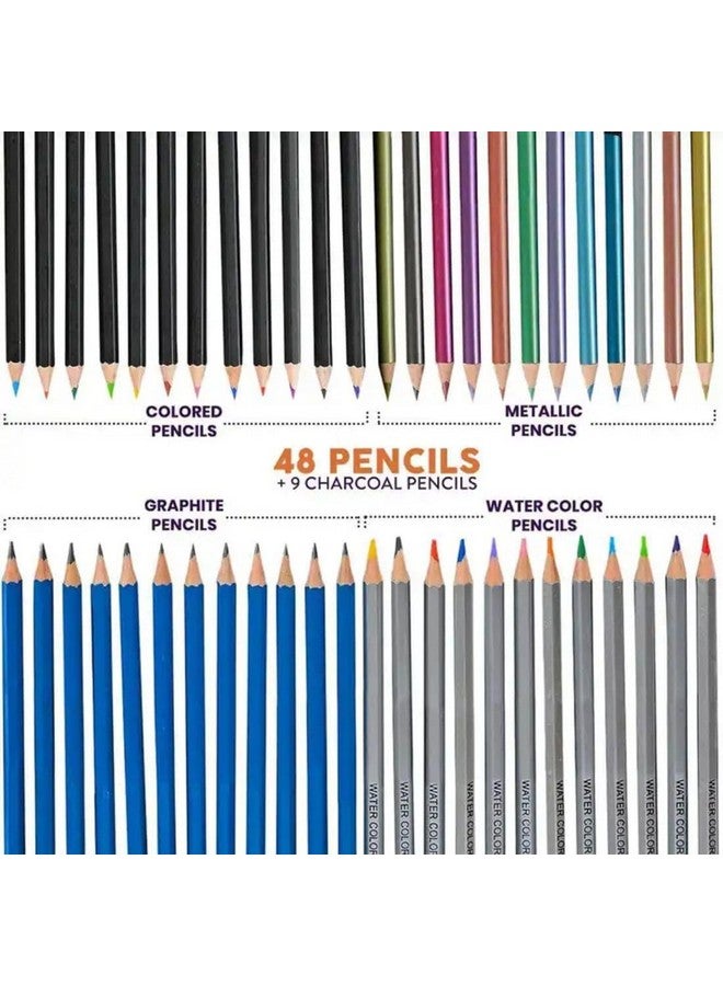 LUOSHI 75-Piece Pencil Sketching Kit for Professional Portrait Artists - Complete Graphite Drawing and Shading Set with Blending Stumps for Sketching, Crafting, and Shading - Image 3