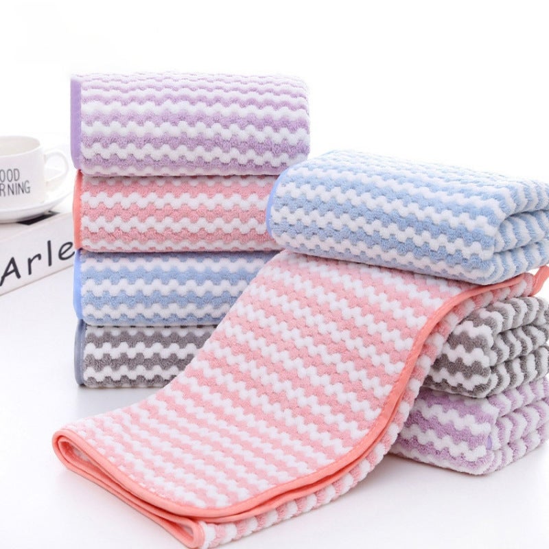 Soft Coral Fleece Bath Towel 35cm x 75cm 70cm x 140cm 2 Pack Absorbent Quick Dry Warp-Knitted Coral Fleece - Oversized Lightweight for Bathroom Spa Pool in W.-Pink - Image 5