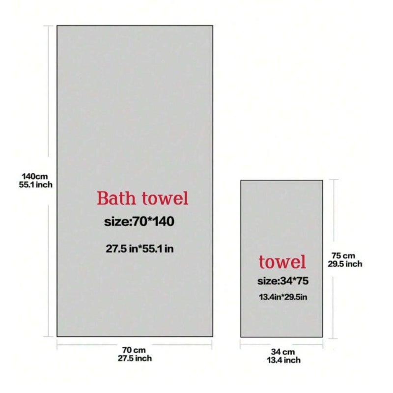 Soft Coral Fleece Bath Towel 35cm x 75cm 70cm x 140cm 2 Pack Absorbent Quick Dry Warp-Knitted Coral Fleece - Oversized Lightweight for Bathroom Spa Pool in W.-Pink - Image 3