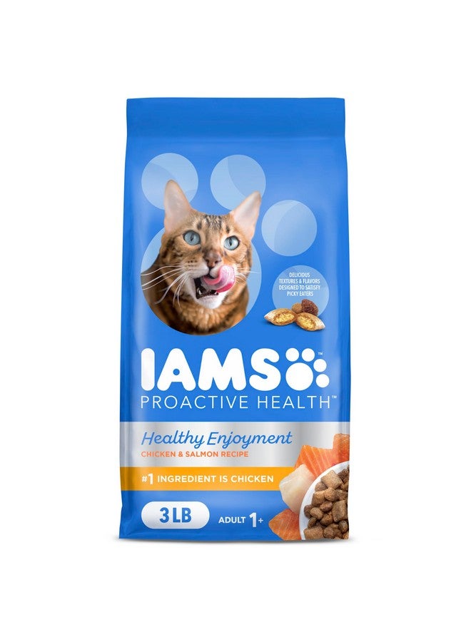 Iams Healthy Enjoyment Dry Cat Food Chicken & Salmon Recipe, 3 lb. Bag - Image 1