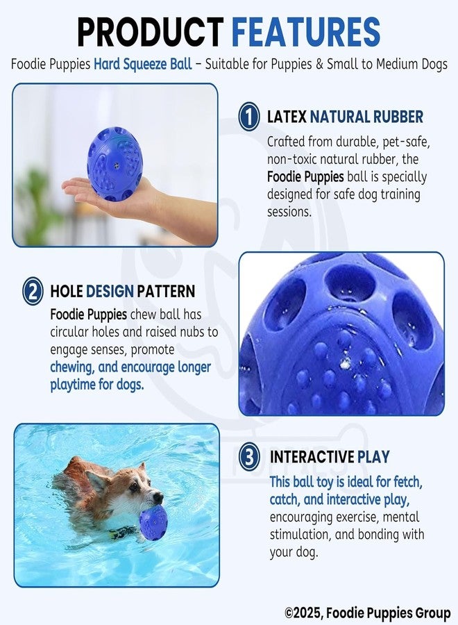 Petos Hard Squeeze Squeaky Ball Dog Toy, Dog Chew Toy for Dogs, Dog Ball (Blue) - Image 4
