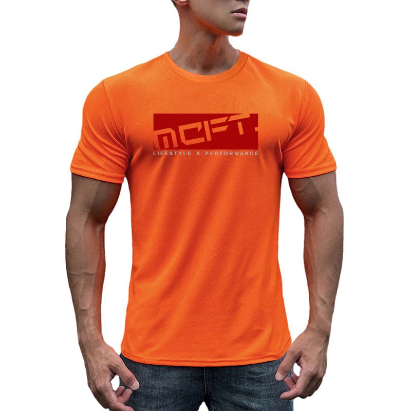 Muscle men''s summer new Korean style fitness sports T-shirt quick-drying breathable training round neck short sleeve casual bottoming shirt - Image 2