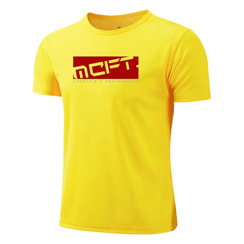 Muscle men''s summer new Korean style fitness sports T-shirt quick-drying breathable training round neck short sleeve casual bottoming shirt - Image 1
