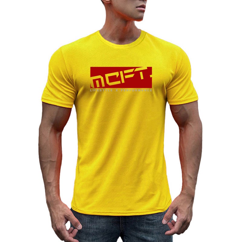 Muscle men''s summer new Korean style fitness sports T-shirt quick-drying breathable training round neck short sleeve casual bottoming shirt - Image 5