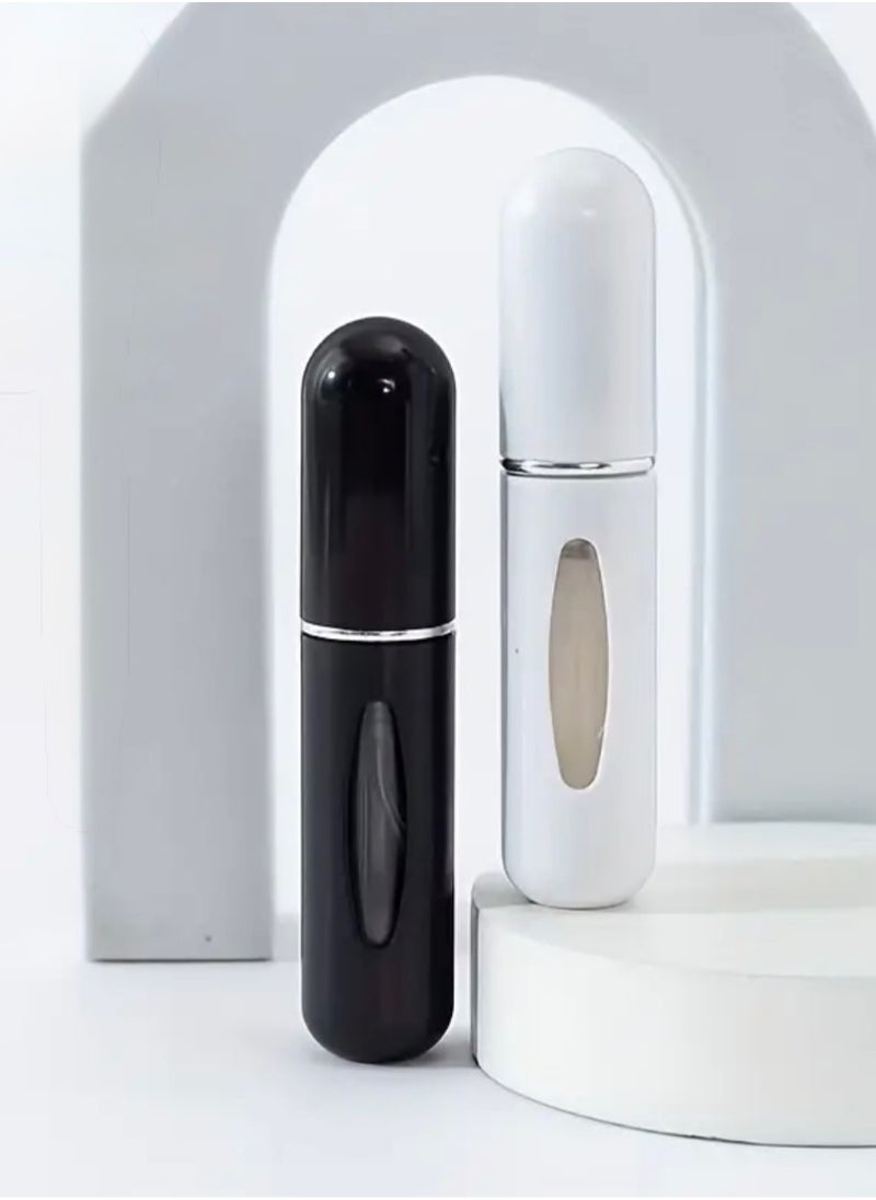 CleanWave - The Pure Effect Mini Perfume Atomizer Spray Bottles – 3-Pack Refillable Travel Size (5ml) in White, Black & Silver – Leak-Proof, Portable Scent Pump for Purse, Pocket, Travel & Daily Use - Refillable Atomiz  - Image 1