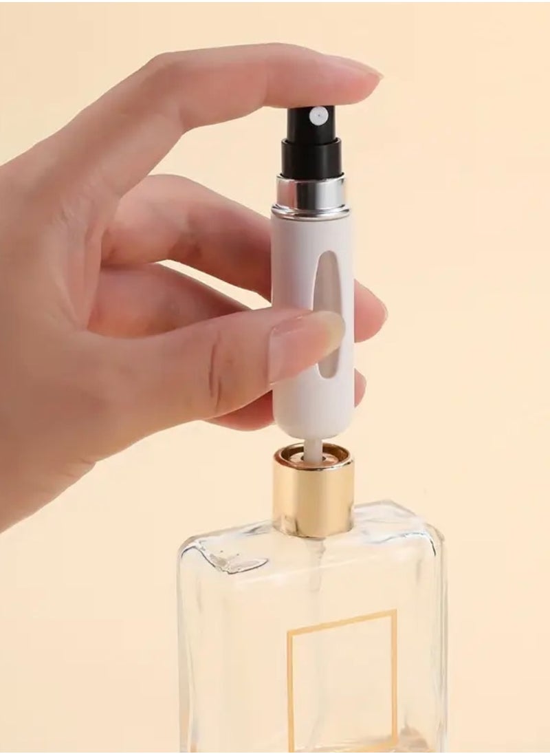 CleanWave - The Pure Effect Mini Perfume Atomizer Spray Bottles – 3-Pack Refillable Travel Size (5ml) in White, Black & Silver – Leak-Proof, Portable Scent Pump for Purse, Pocket, Travel & Daily Use - Refillable Atomiz  - Image 2