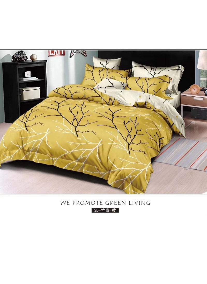 Generic King size comforter set duvet insert 6 pieces set, 1 fixed duvet, 1 bed sheet, 4 pillow cover, size 220*240 soft comforter com69 