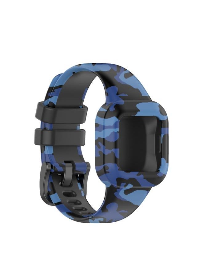 Green Tiger - For Garmin Vivofit JR3 Silicone Printing Watch Band Camouflage Blue - Image 1